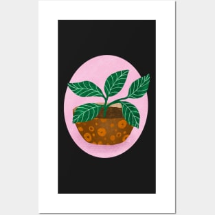 Potted Plant Illustration House Plant Green Leaf Posters and Art